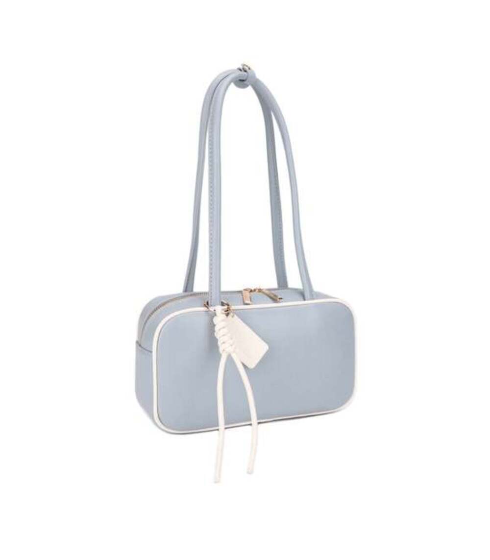 Mali + Lili Eko double handle boxy shoulder Bag in Blue brand new with tags